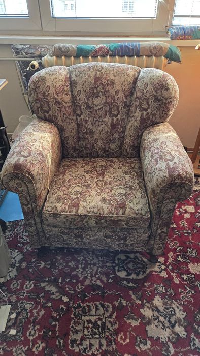 Set 3 fotolii vintage, tapițerie clasică – stare bună