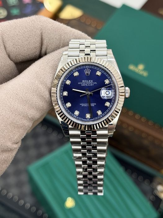 Rolex Date-Just Diamond 41mm Blue Dial