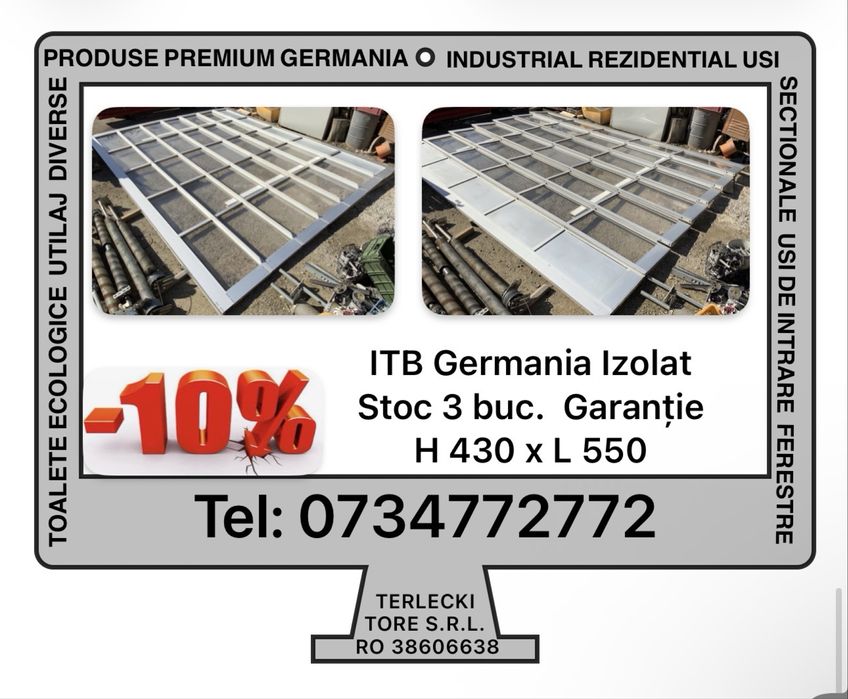 USA SECTIONALA INDUSTRIALA hala garaj H 430 x L 550 Germania Buc 3