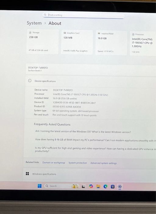 Microsoft Surface Book 3 i7 16gb ram 256 ssd трансформер 15 дюймов