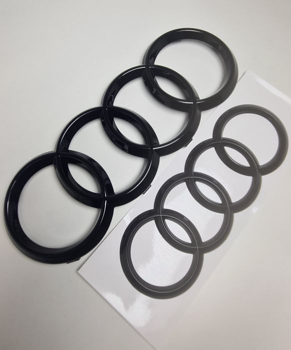 Emblema-Logo-Sigla-Cercuri-Inele-Audi-Negre-Black-Sline-Quattro-A4-5-6