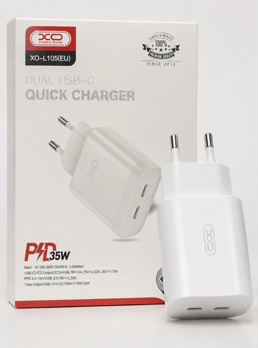 Încărcător Dual USB-C PD 35W