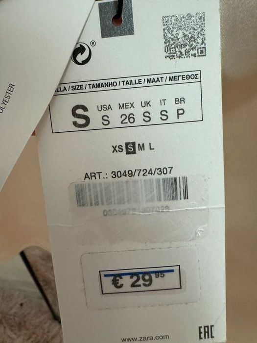 Rochie de seara tip furou satinata cu spatele gol Zara marimea S