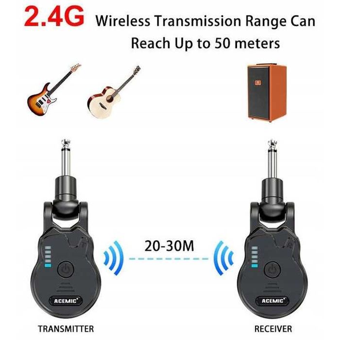 Sistem wireless adaptor Chitara guitar ACEMIC G1 transmițător + receptor electrica acustic bass