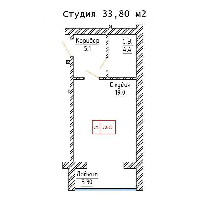 Продам 1комн. квартиру студию в новом доме
