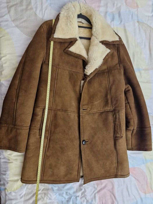 Cojoc barbatesc tip Alain Delon – piele si blana naturală de oaie