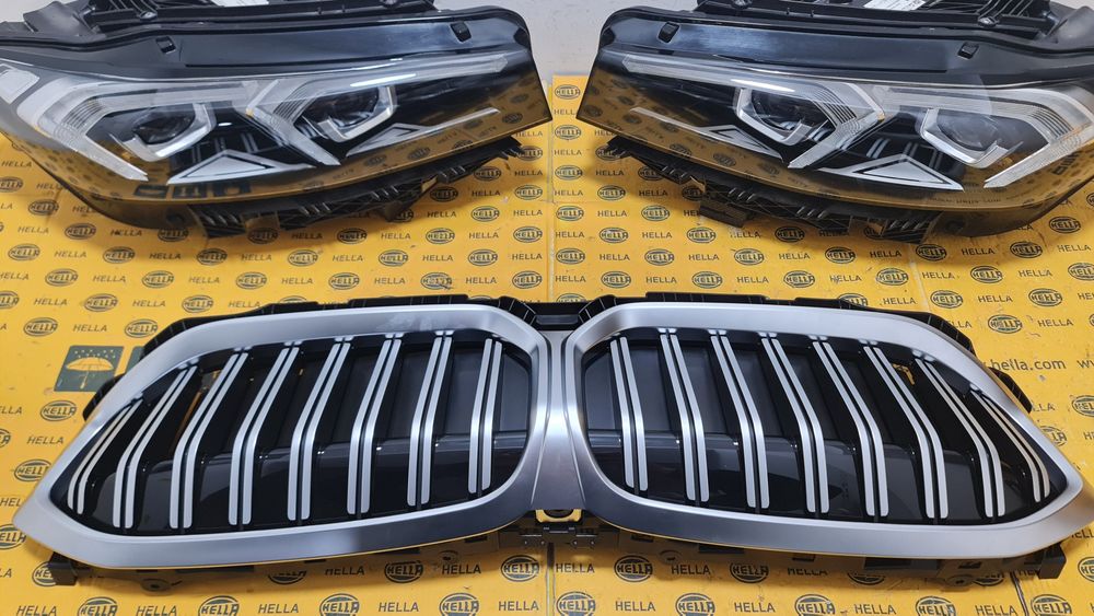 Grila masca radiator clapete active far faruri led BMW 3 G20 G21 facelift lci bara aripa capota armatura