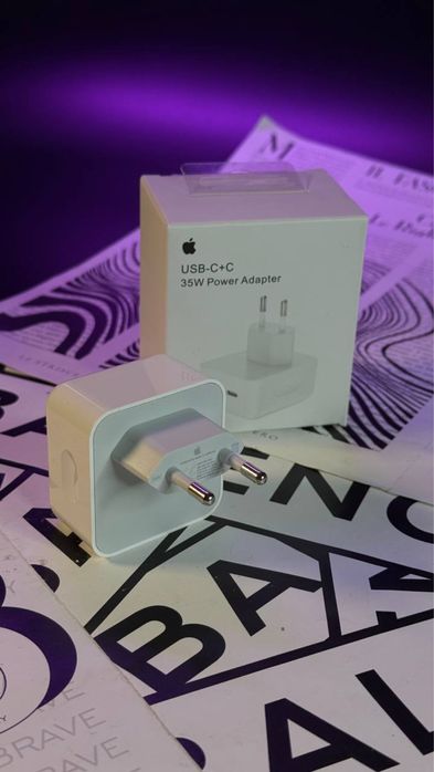 Комплект зарядка для iphone 35W с 2 портами проводами Оригинал