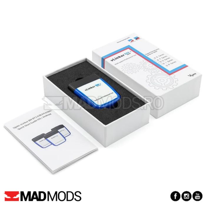 Diagnoza Vgate VLinker BM+ Dual Bluetooth 4.0 BMW Exx, Fxx, Gxx, I & M