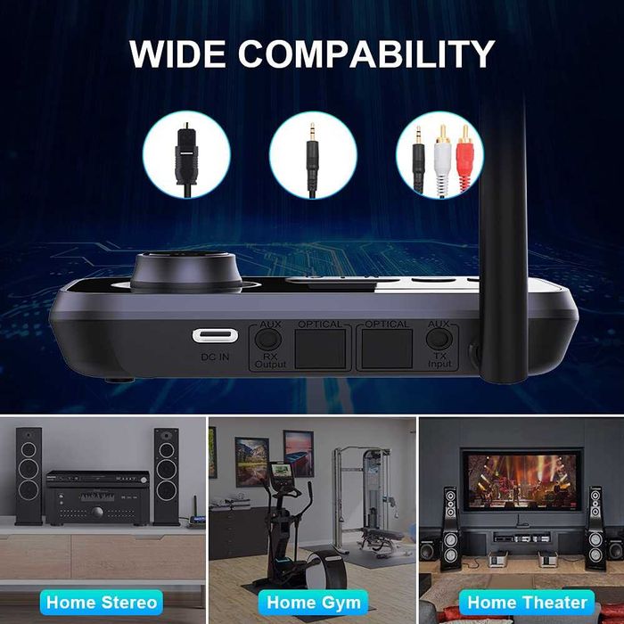 Ainostone Bluetooth 5.0 Receiver Transmitter Bluetooth Audio Adapter