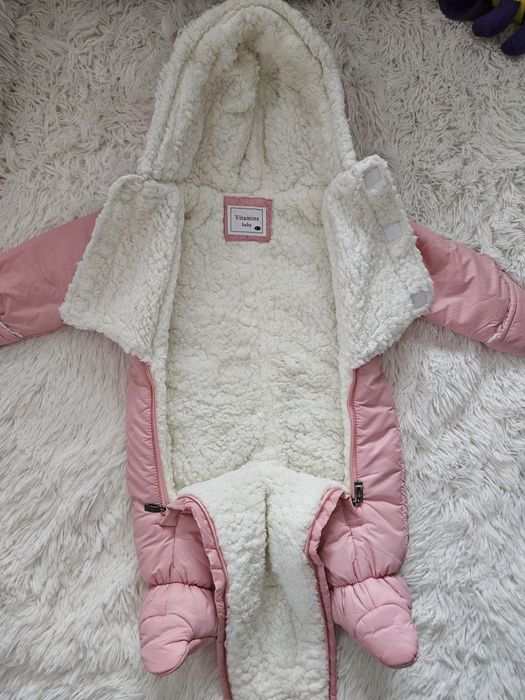 Combinezon fas, captusit cu blanita, Dusty Pink