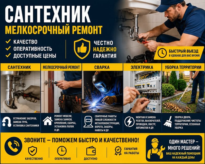 Мелкосрочныи ремонт дома и в квартире