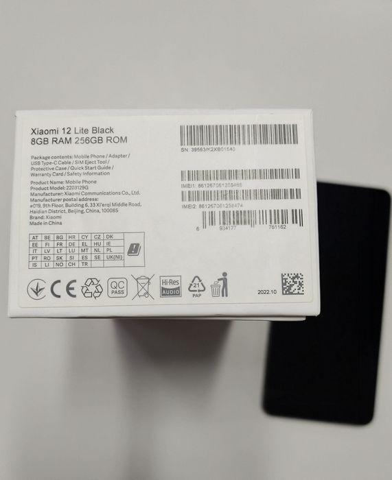 Продам Xiaomi 12 Lite (Black, 8/256 GB)