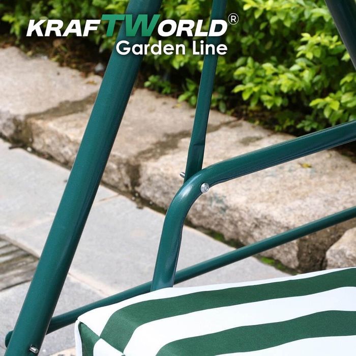 Триместна градинска люлка Тоскана KraftWorld в зелено