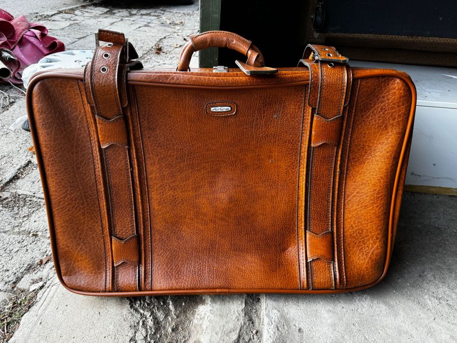 Кожен куфар ретро