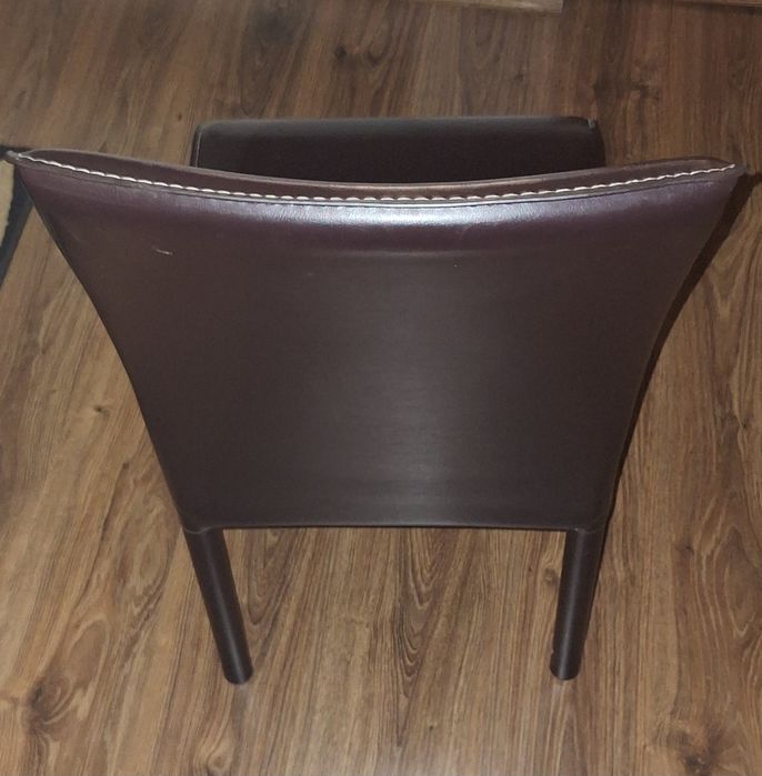 Scaun dining / living din PIELE NATURALĂ (maro închis) - Stare foarte bună
