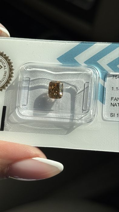 1.18 ct Натурален Fancy Deep Brown Yellow диамант