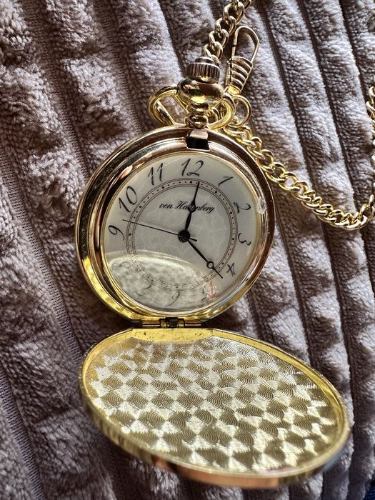 Ceas buzunar 47mm Quartz Von Hattenberg Gold Full Hunter 14"