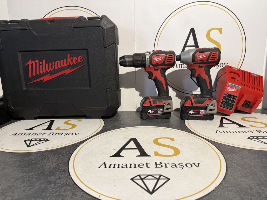 Set Filetante cu percutie Milwaukee M18 BPP2Q-402 4ah 18v