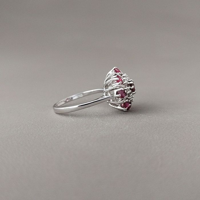 inel aur 14k, rubine, diamante, Germania, certif.