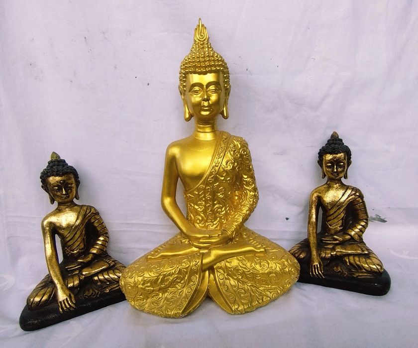 Trei figurine Zeul Budha, din rășină acrilică, Colectia Juliana.