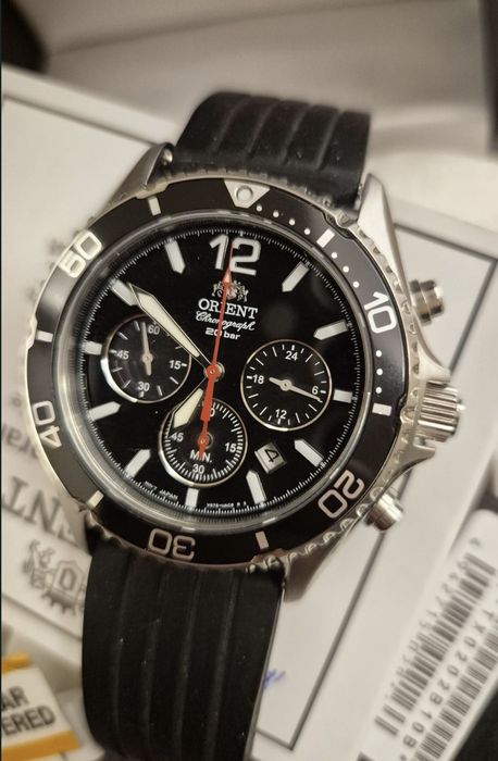 Orient cronograf solar 43mm safir