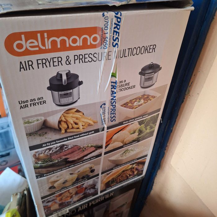 Делимано Мултикукър под налягане + еър фрайър - чисто нов