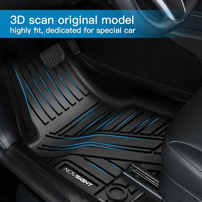 К-кт 3 части 3D трислойни TPE стелки за Tesla Model 3 (2019-2023), NOVSIGHT, черни