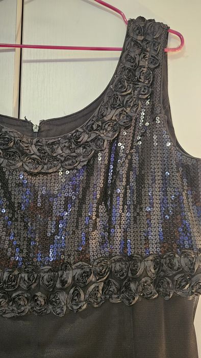 Луксозна дълга черна вечерна рокля