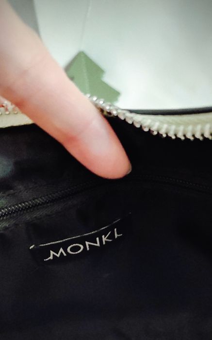 Сумка багет monki змеиный принт