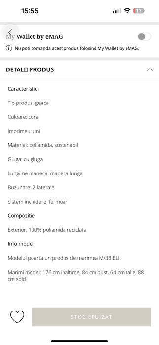 Geaca Boss noua marimea 36