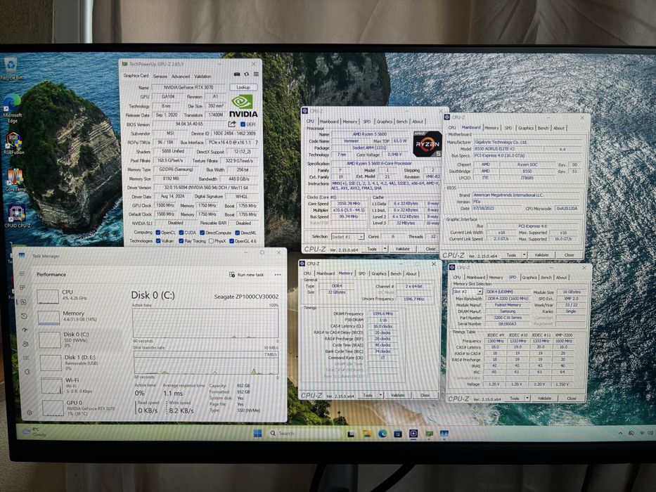 Desktop PC Gaming Ryzen 5 5600 B550 AORUS 32GB RAM 1TB SSD RTX 3070