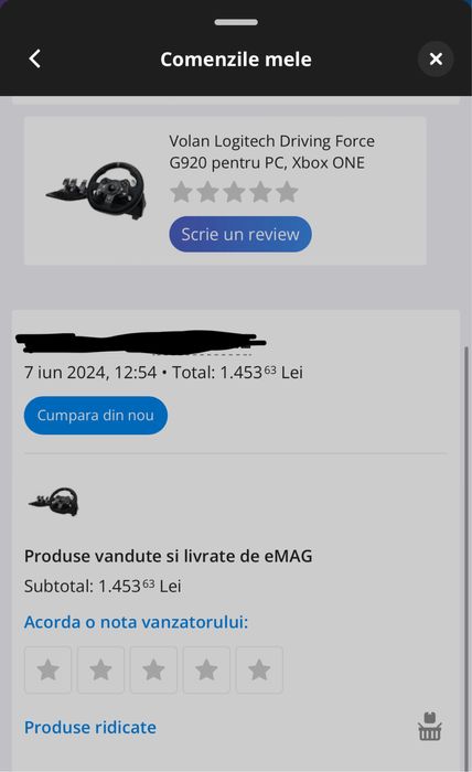 Volan Logitech Driving Force G920 pentru PC, Xbox ONE
