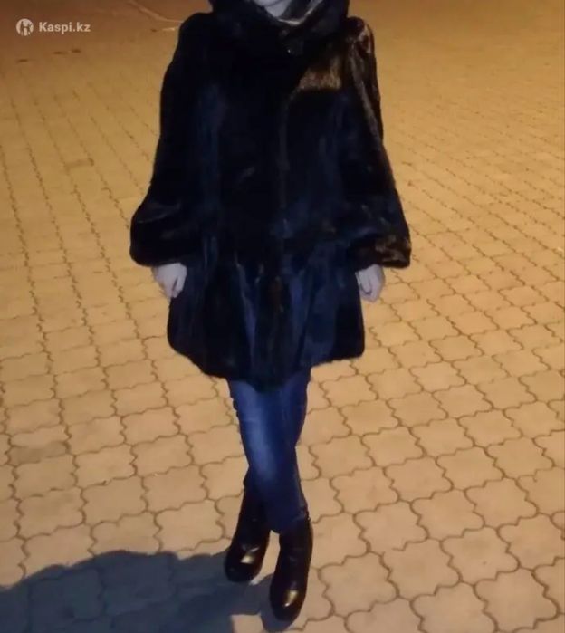 Норковая шуба с капюшоном