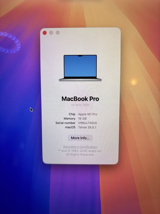 MacBook Pro 14 M1 Pro | (16/512) | 265 sikl | 88%