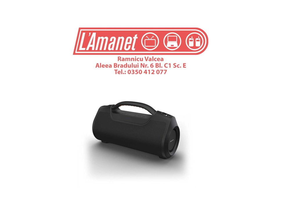 Boxa Bluetooth portabila HAMA Soundbarrel 60W Black FullBox