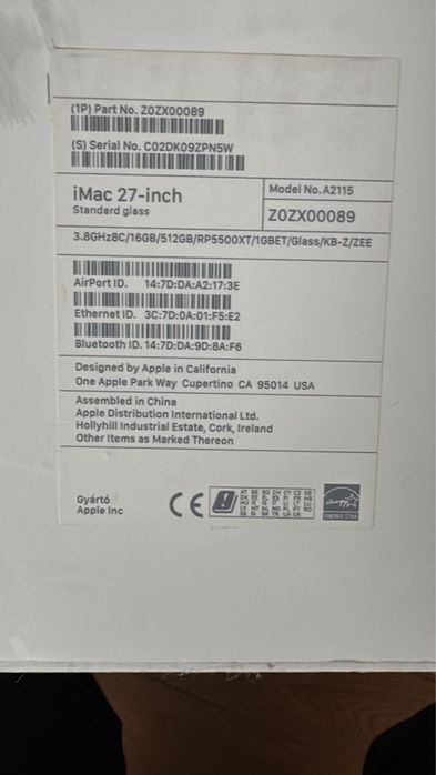 iMac 27” Retina 5K – i7 – 16GB RAM – SSD 512GB – impecabil