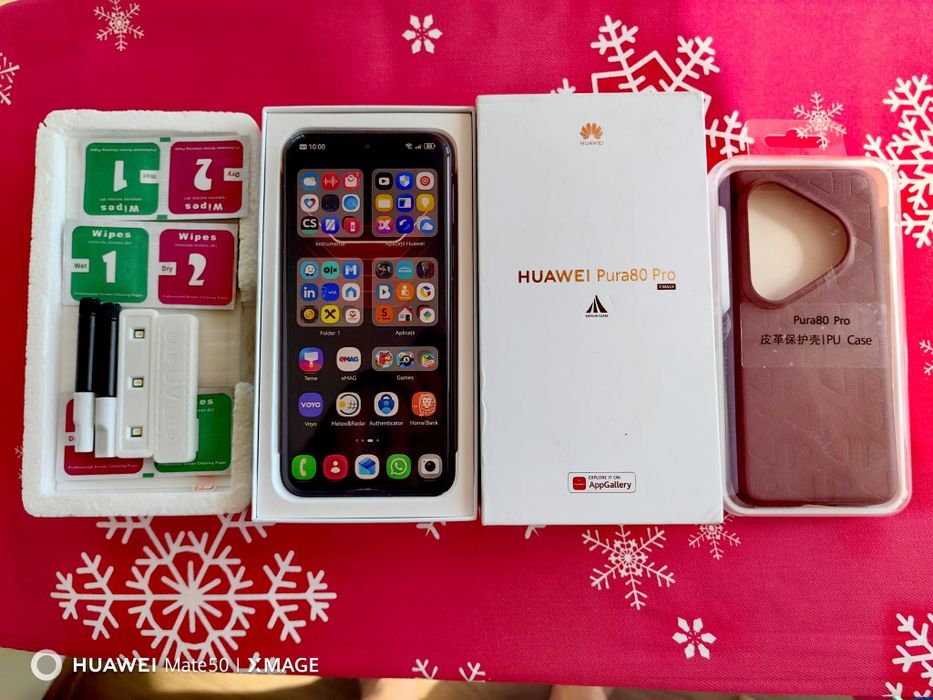 Vând HUAWEI PURA 80 PRO ROȘU cu factura și garanție până în septembrie 2027