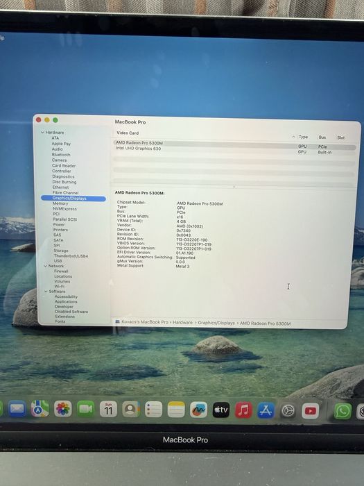MacBook Pro 16” 2019, i7 2.6Ghz, 16GB Ram, 512GB SSD, Radeon Pro 5300M