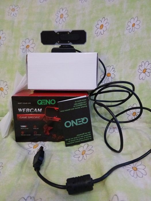 Camera Web Qeno® Gaming PC Webcam, Full HD 2MP 1920x1080/60FPS