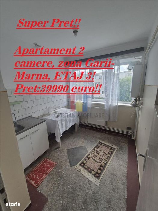 SUPER PRET! Video! Apartament 2 Camere, zona Garii-Marna, ETAJ 3, Pret — fotografia 1