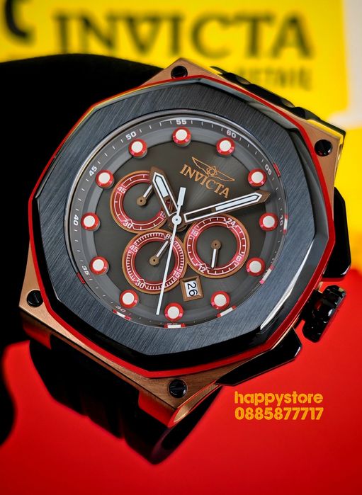 INVICTA Akula black gold 55 mm, Инвикта нов ръчен часовник