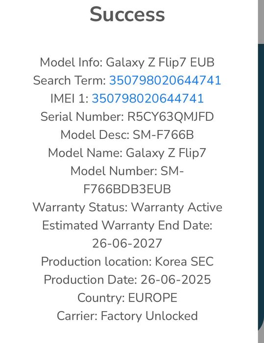 Galaxy Z flip 7 deblocat