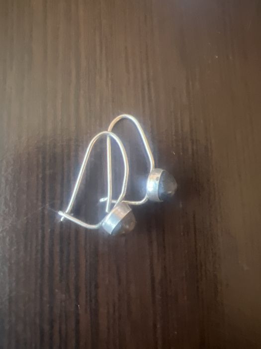 Сребърни  обеци с кехлибар