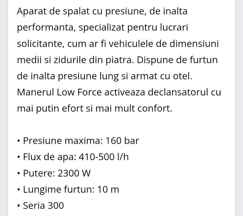 Vând aparat de spălat cu presiune Husqvarna PW360
