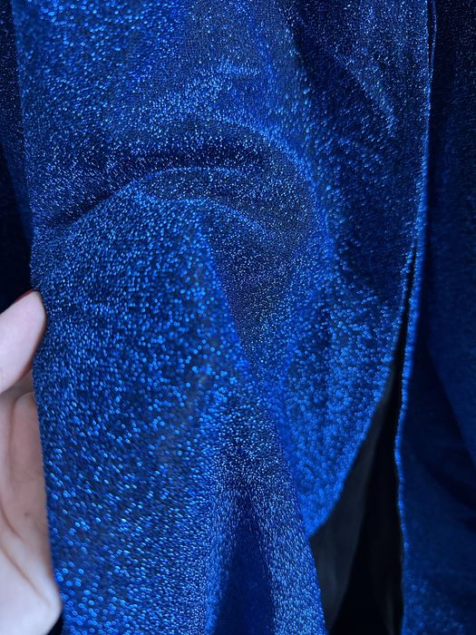 Бална блестяща синя рокля