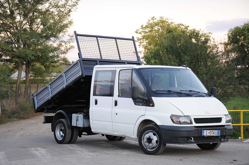 FORD Transit Basculabil Cabină Dubla Doka 6 locuri 2005 2.4TDi bena 3x2 m cat. B, import Italia