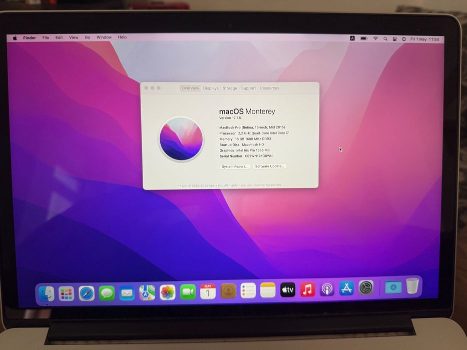 MacBook Pro 15 (2015) i7 / 16GB / отлично състояние