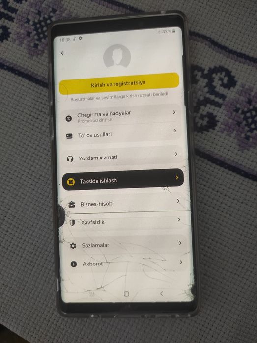 Samsung not 9 o'qila