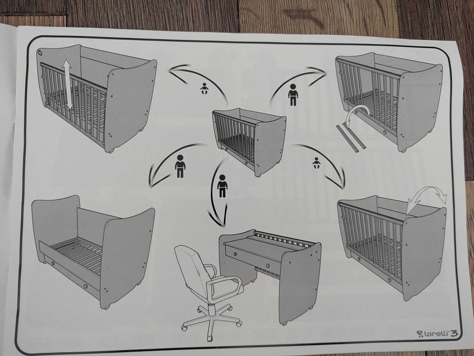 Lorelli Dream new КОШАРА (ЛЕГЛО-ЛЮЛКА) 60X120см бяло+подарък матрак